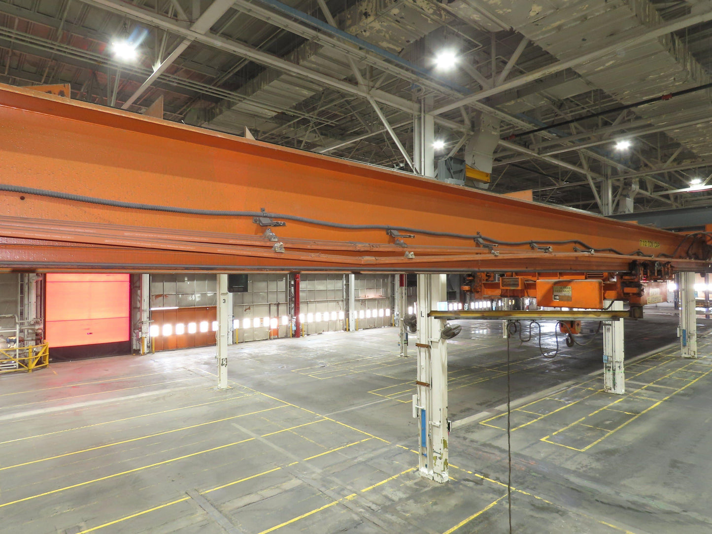 Cleveland Tramrail P&H 7.5 Ton Double Girder Underhung Bridge Crane 45' 10" Span