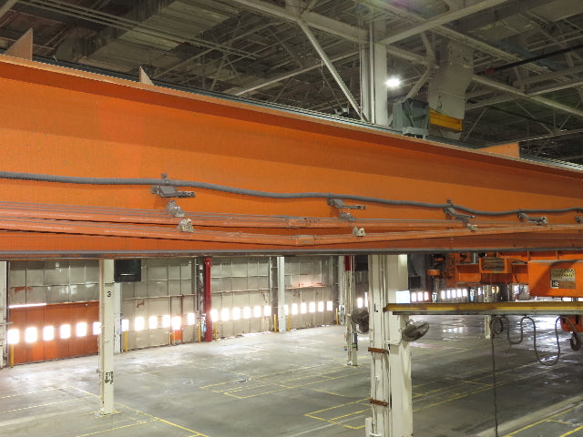 Cleveland Tramrail P&H 7.5 Ton Double Girder Underhung Bridge Crane 45' 10" Span