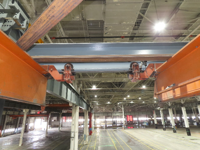 Cleveland Tramrail P&H 7.5 Ton Double Girder Underhung Bridge Crane 45' 10" Span