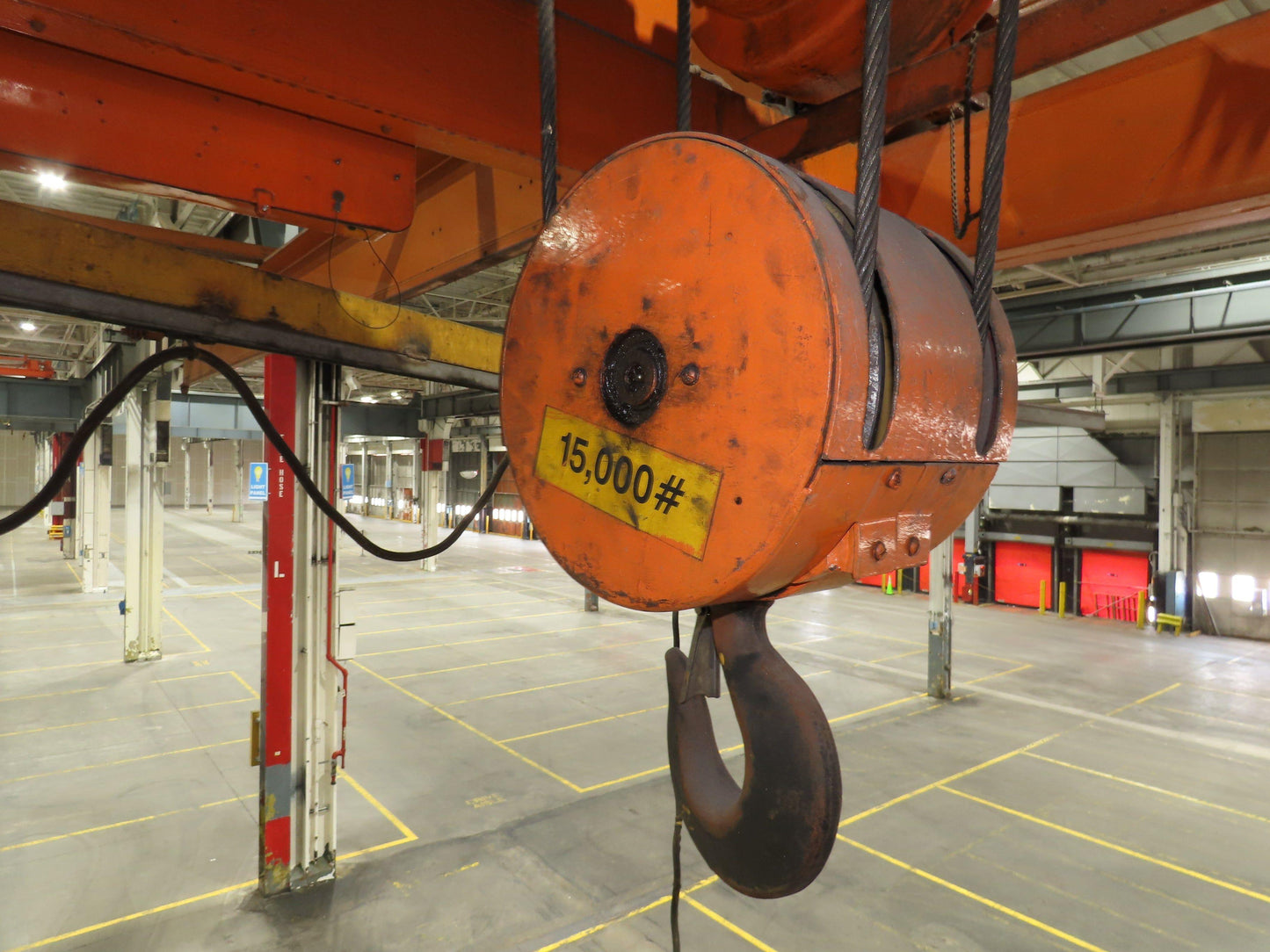 Cleveland Tramrail P&H 7.5 Ton Double Girder Underhung Bridge Crane 45' 10" Span