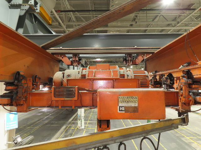 Cleveland Tramrail P&H 7.5 Ton Double Girder Underhung Bridge Crane 45' 10" Span