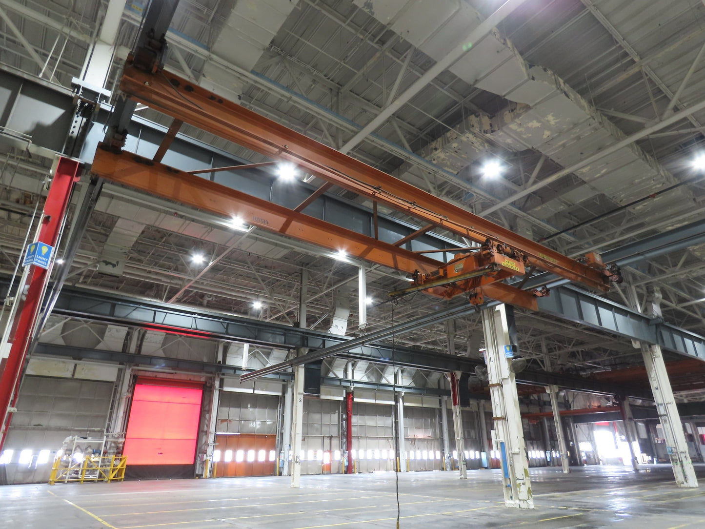 Cleveland Tramrail P&H 7.5 Ton Double Girder Underhung Bridge Crane 45' 10" Span