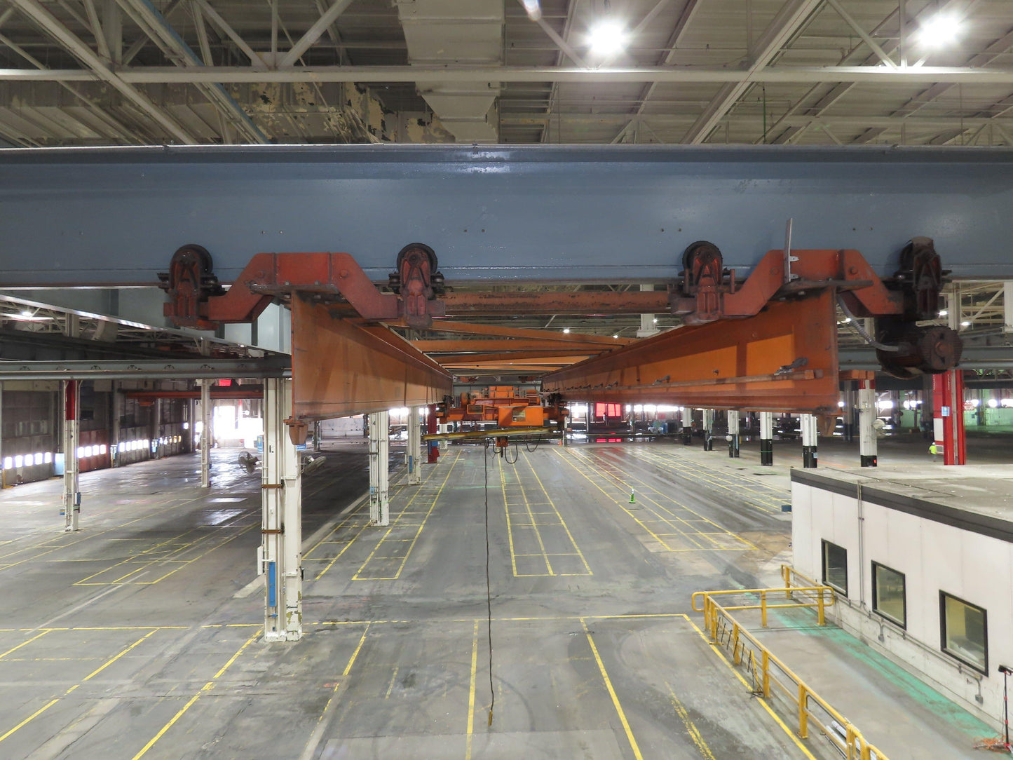 Cleveland Tramrail P&H 7.5 Ton Double Girder Underhung Bridge Crane 45' 10" Span