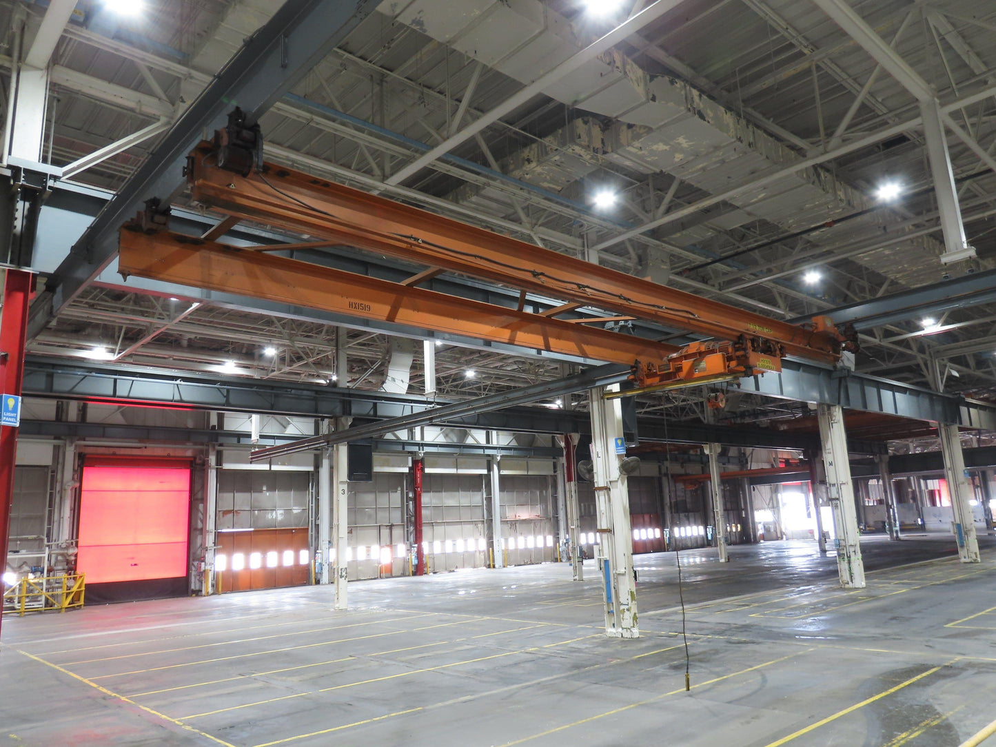 Cleveland Tramrail P&H 7.5 Ton Double Girder Underhung Bridge Crane 45' 10" Span