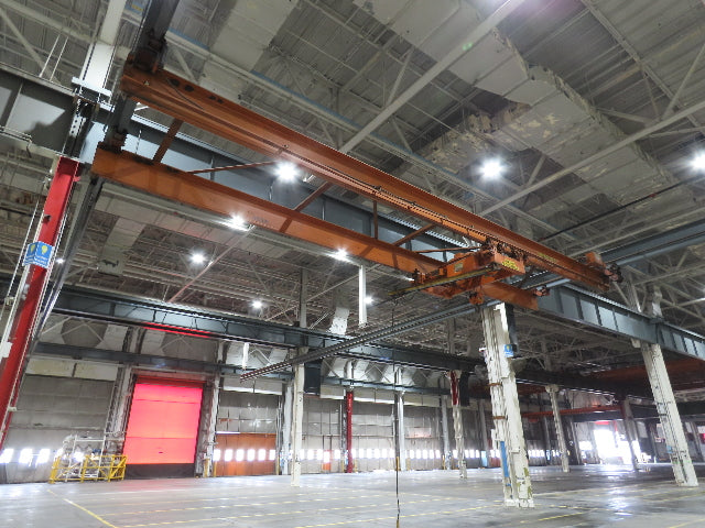 Cleveland Tramrail P&H 7.5 Ton Double Girder Underhung Bridge Crane 45' 10" Span