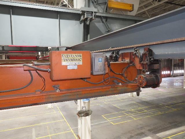 Cleveland Tramrail P&H 7.5 Ton Double Girder Underhung Bridge Crane 45' 10" Span