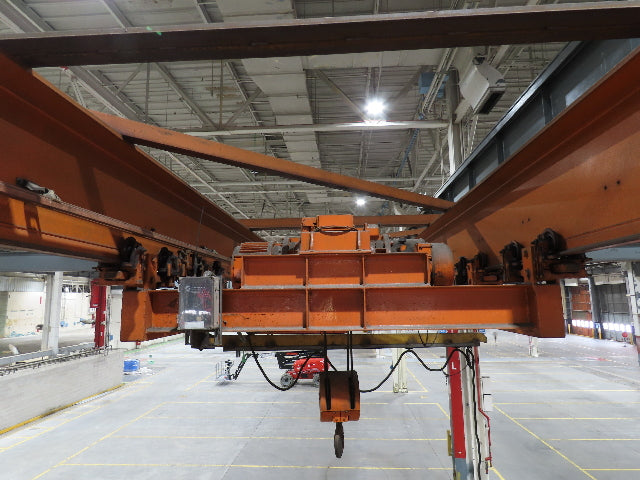 Cleveland Tramrail P&H 7.5 Ton Double Girder Underhung Bridge Crane 45' 10" Span