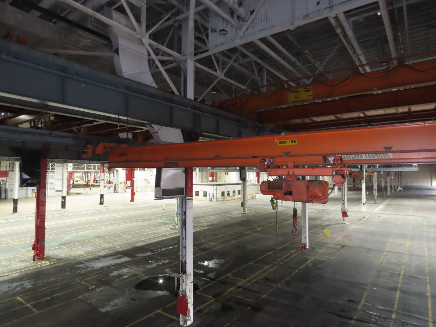Cleveland Tramrail P&H 3 Ton Single Girder Underhung Bridge Crane 46' Span