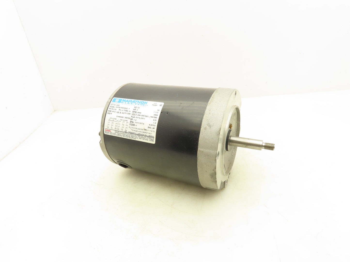 Marathon NO-J045 Electric Jet Pump Motor 2HP 3450 RPM 3PH 230/460V 56J-65