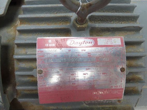 Dayton 3N596 Electric Motor 3HP 3475 RPM 230/460V 3PH 182T