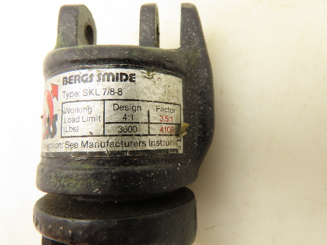 Bergs Smide SKL 7/8-8 Roller Bearing Crane Hook Swivel 3600 Lbs