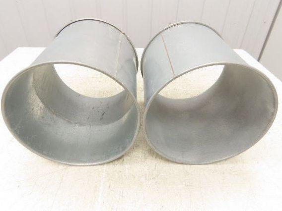 10"x 11"L Galvanized Clamp Together Duct Pipe Dust Collector Ducting Lot of 2