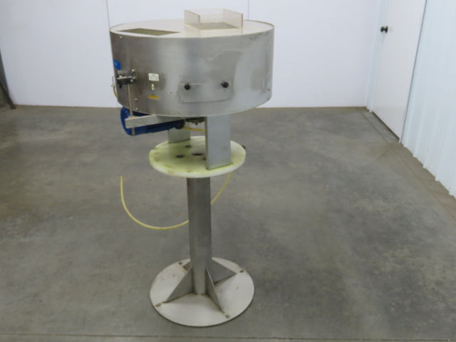 Marin G&C Rotary Orienting Aerosol Cap Sorter Stainless Bowl Pedestal Feeder 24"