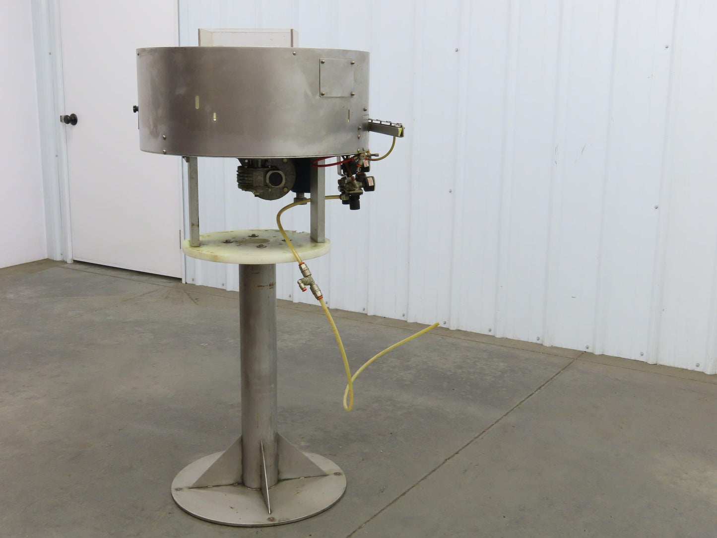 Marin G&C Rotary Orienting Aerosol Cap Sorter Stainless Bowl Pedestal Feeder 24"