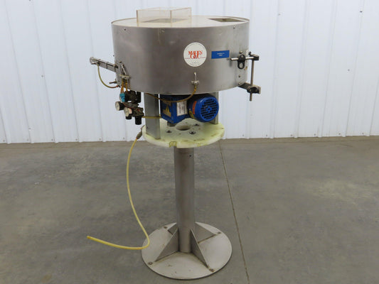 Marin G&C Rotary Orienting Aerosol Cap Sorter Stainless Bowl Pedestal Feeder 24"