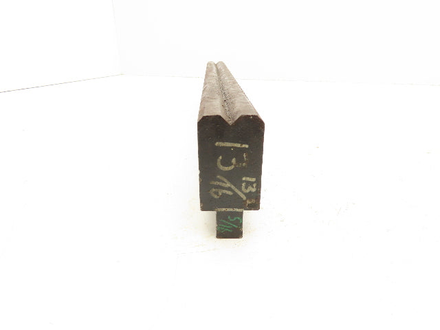 Press Brake Die 13-13/16" Long 90° V 1/2" Tang 1-13/128" W 1-3/4" H 45° Bevel