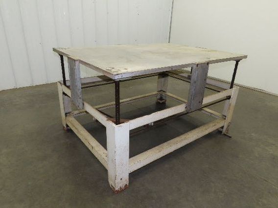 1" Aluminum Top Steel Base Work Bench Table 54"x 40"x 21-32"Adjustable Height
