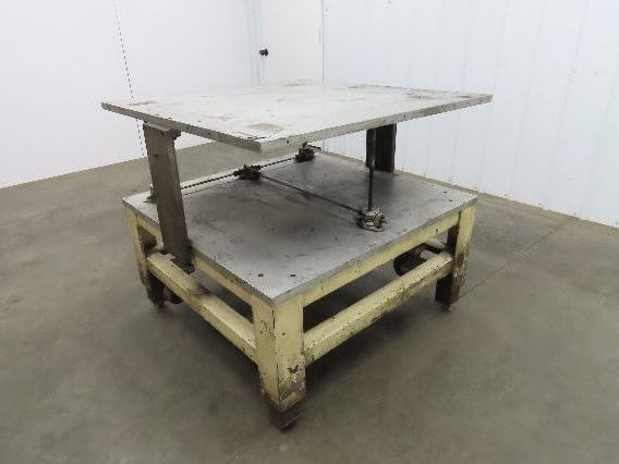 1" Aluminum Top Steel Base Work Bench Table 40"x40" x 25-36"Adjustable Height
