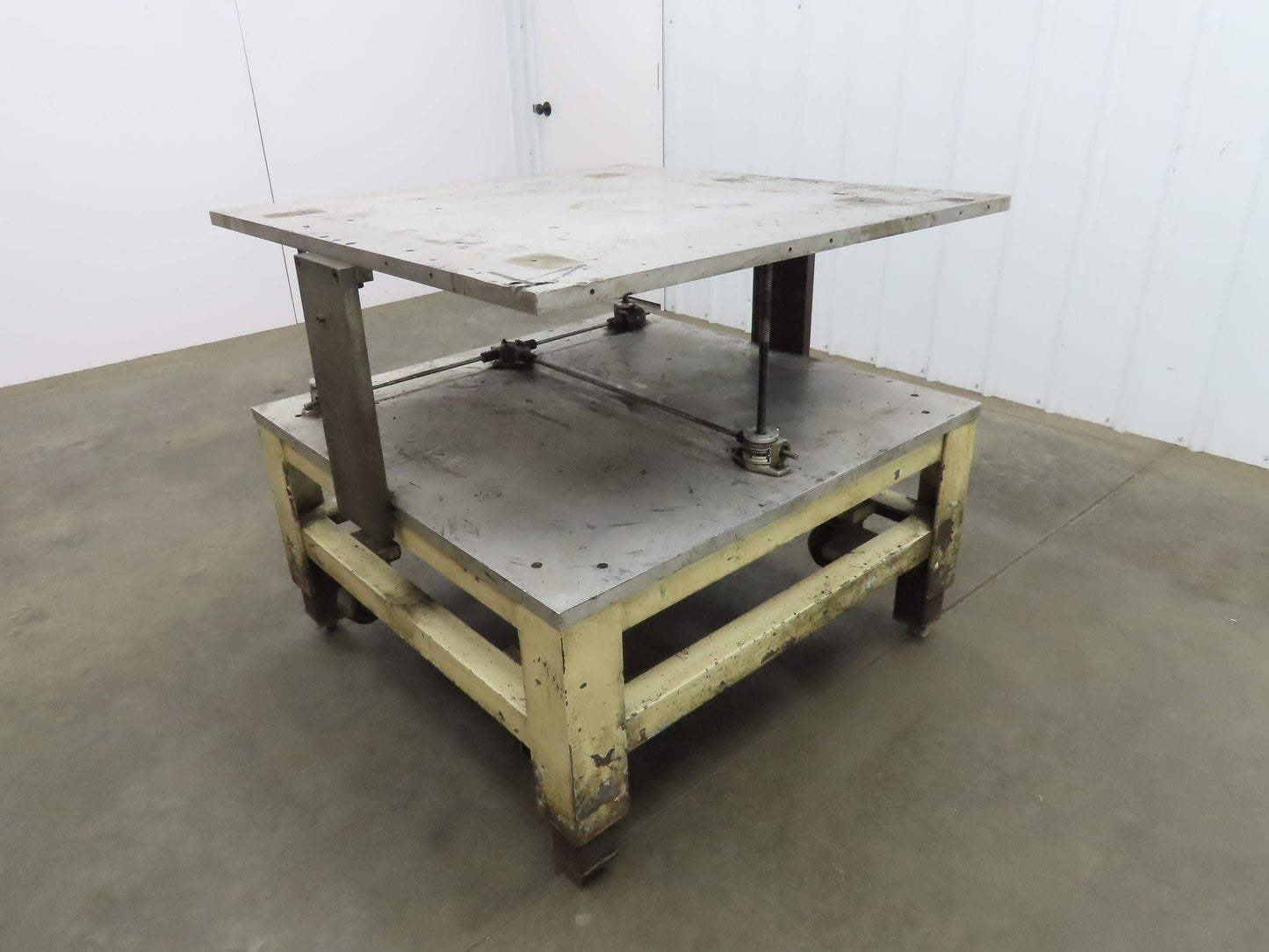 1" Aluminum Top Steel Base Work Bench Table 40"x40" x 25-36"Adjustable Height