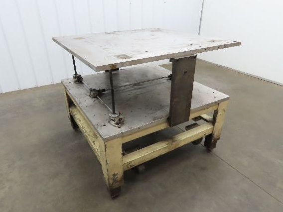 1" Aluminum Top Steel Base Work Bench Table 40"x40" x 25-36"Adjustable Height