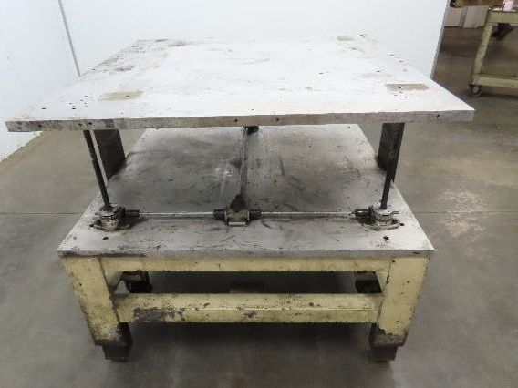 1" Aluminum Top Steel Base Work Bench Table 40"x40" x 25-36"Adjustable Height