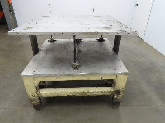 1" Aluminum Top Steel Base Work Bench Table 40"x40" x 25-36"Adjustable Height