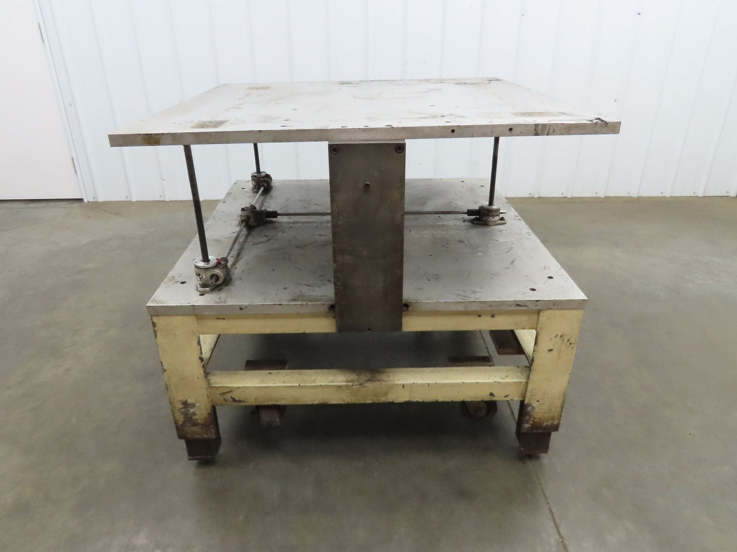 1" Aluminum Top Steel Base Work Bench Table 40"x40" x 25-36"Adjustable Height