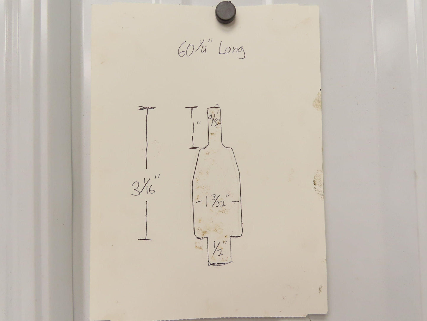 Press Brake Punch Die 60-1/4" L 9/32" Wide 1" Deep Square Tip 1/2" Tang