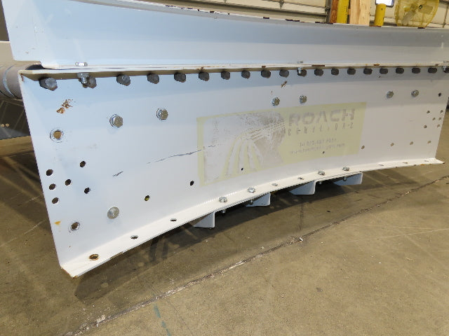 Roach 36"BF x 45° Curve Powered Roller Conveyor 130VDC O-Ring Belt Drive
