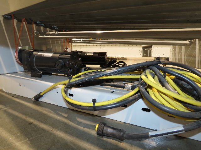 Roach 36"BF x 45° Curve Powered Roller Conveyor 130VDC O-Ring Belt Drive