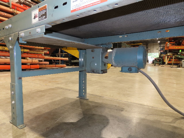 Hytrol 28"x 15'L Slider Bed Conveyor 24" Grip Belt 460V End Drive 34 FPM