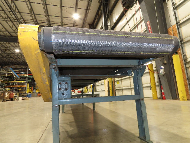 Hytrol 28"x 15'L Slider Bed Conveyor 24" Grip Belt 460V End Drive 34 FPM
