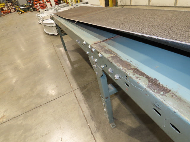 Hytrol 28"x 15'L Slider Bed Conveyor 24" Grip Belt 460V End Drive 34 FPM