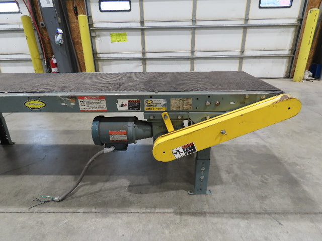 Hytrol 28"x 15'L Slider Bed Conveyor 24" Grip Belt 460V End Drive 34 FPM