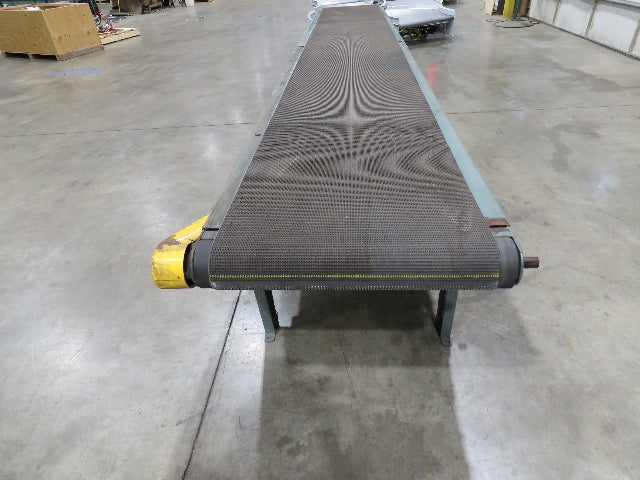 Hytrol 28"x 15'L Slider Bed Conveyor 24" Grip Belt 460V End Drive 34 FPM