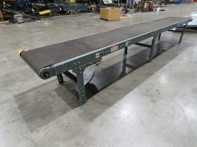 Hytrol 28"x 15'L Slider Bed Conveyor 24" Grip Belt 460V End Drive 34 FPM