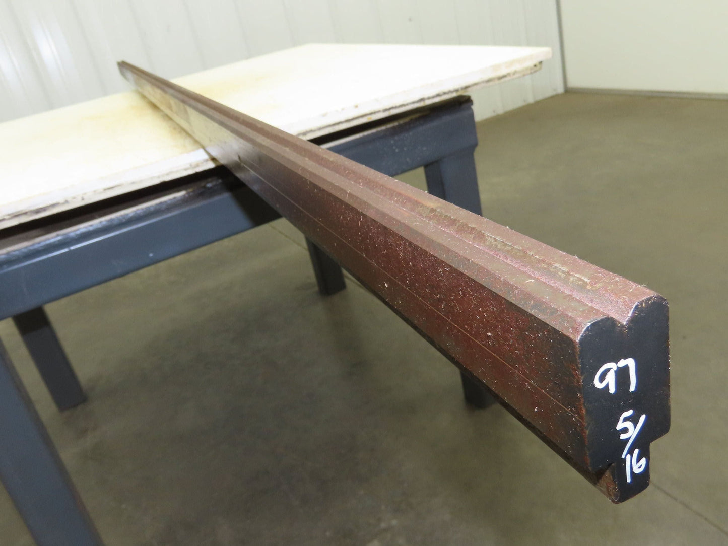 Press Brake Die 97-1/16" Long 90° V 1/4" W 5/32" Deep 1-3/4" H 1/2" Tang