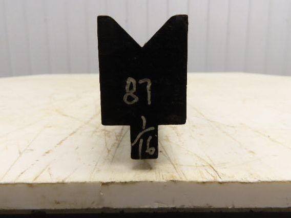 Press Brake Die 87-1/16" Long 90° V 15/16" W 1/2" D 1-3/4" H 1/2" Tang