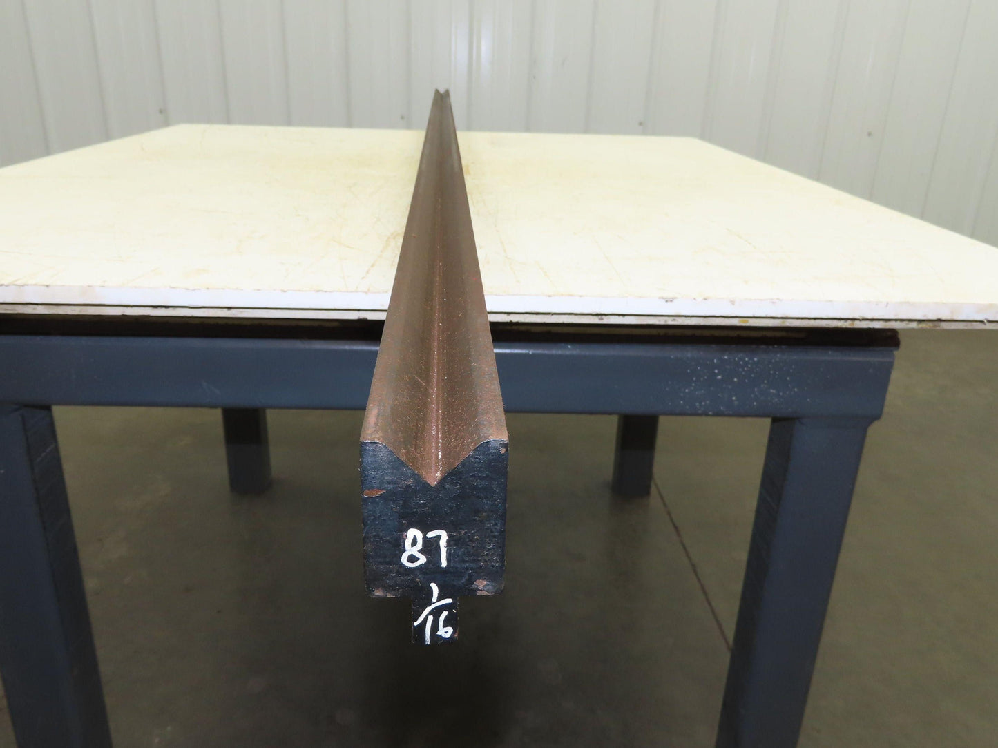 Press Brake Die 87-1/16" Long 90° V 15/16" W 1/2" D 1-3/4" H 1/2" Tang