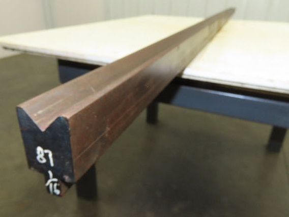 Press Brake Die 87-1/16" Long 90° V 15/16" W 1/2" D 1-3/4" H 1/2" Tang