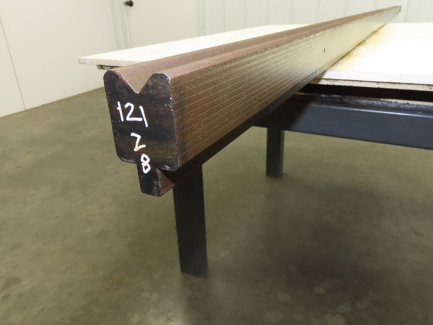 Press Brake Die 121" Long 90° V 3/4" W 3/8" D 1-7/16" H 1/2" Tang