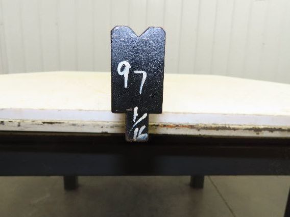 Press Brake Die 97-1/16" Long 90° V 5/16" W 3/16" D 1-3/4" H 1/2" Tang