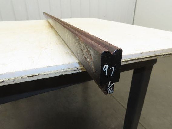 Press Brake Die 97-1/16" Long 90° V 5/16" W 3/16" D 1-3/4" H 1/2" Tang