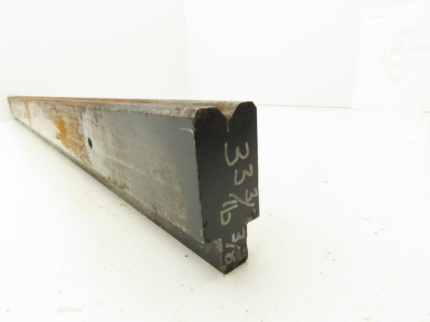 Press Brake Die 33-3/16" Long 90° V 3/8" W 3/16" D 1-3/4" H 1/2" Tang