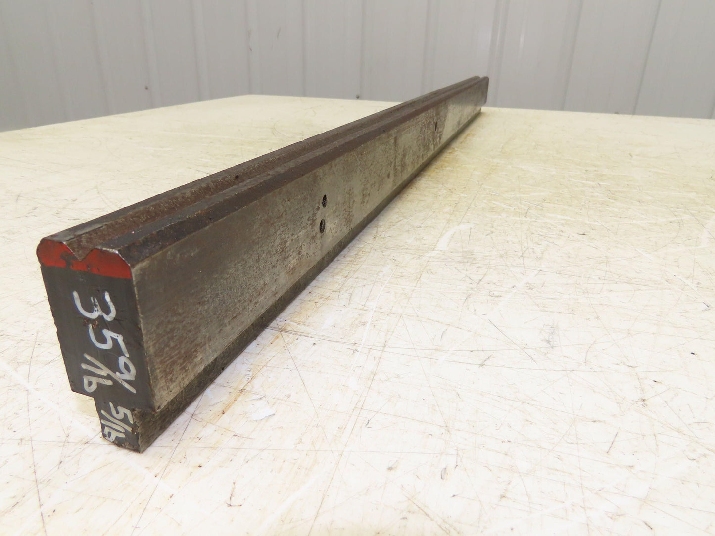 Press Brake Die 35-1/2" Long 90° V 5/16" W 3/16" D 1-3/4" H 1/2" Tang