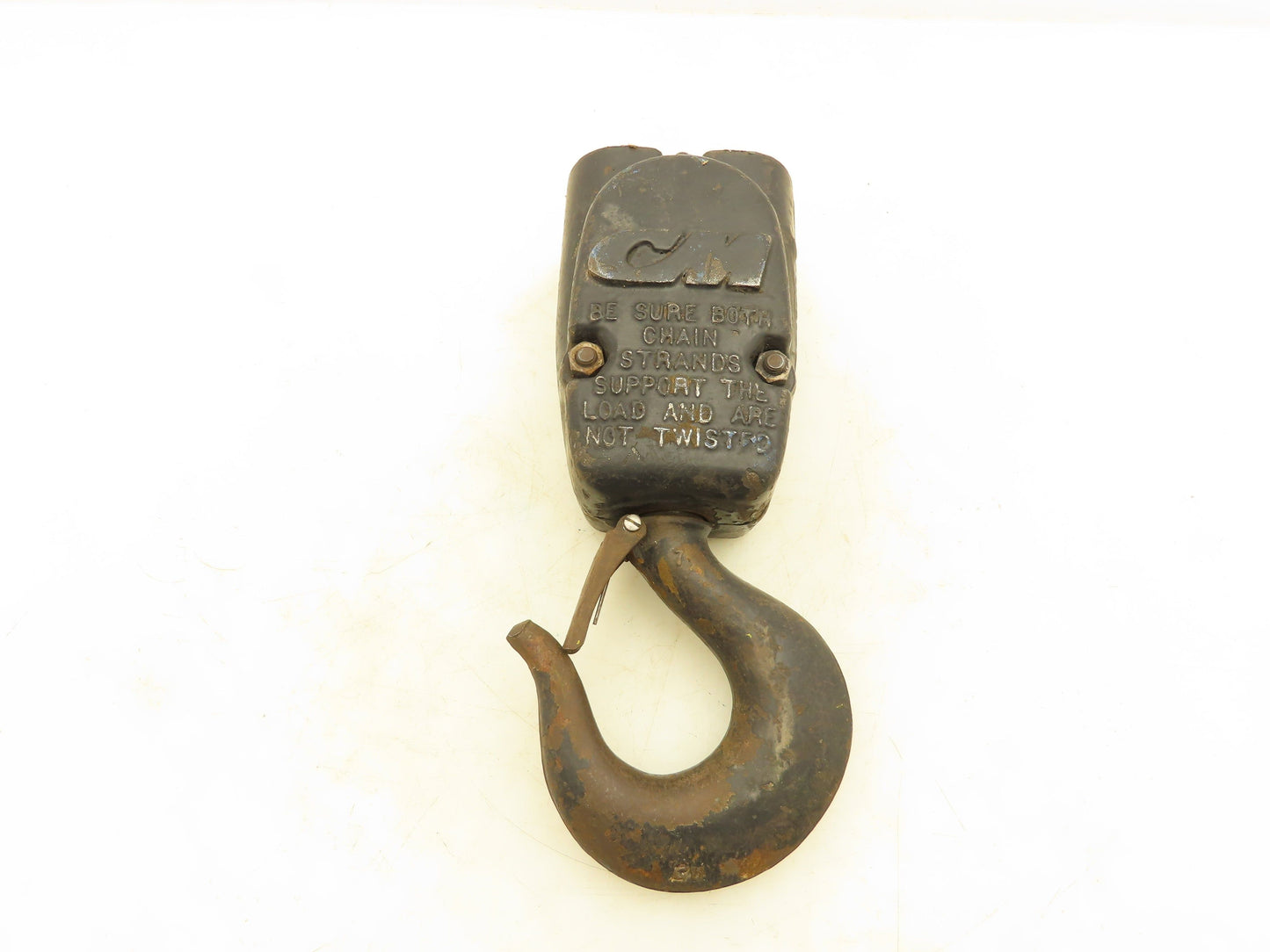 CM Lodestar 2 Ton Lower Hook Block Assembly Double Chain Latch Black 627-860
