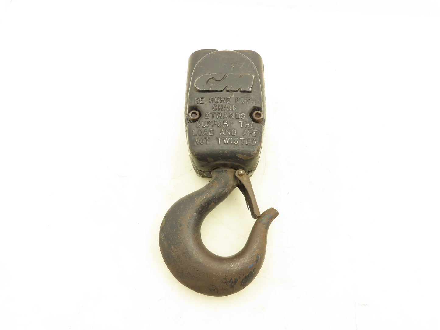 CM Lodestar 2 Ton Lower Hook Block Assembly Double Chain Latch Black 627-860