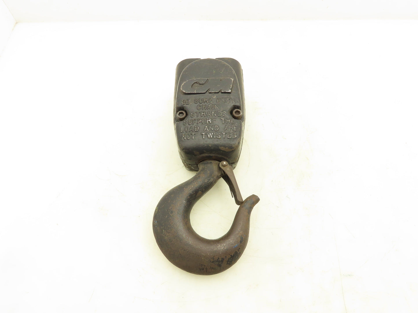 CM Lodestar 2 Ton Lower Hook Block Assembly Double Chain Latch Black 627-860