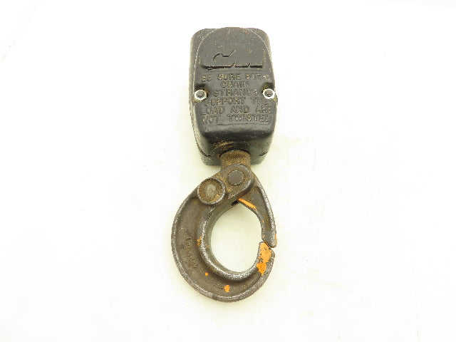CM Lodestar 2 Ton Lower Hook Block Assembly Double Chain Latchlok Black 627-860