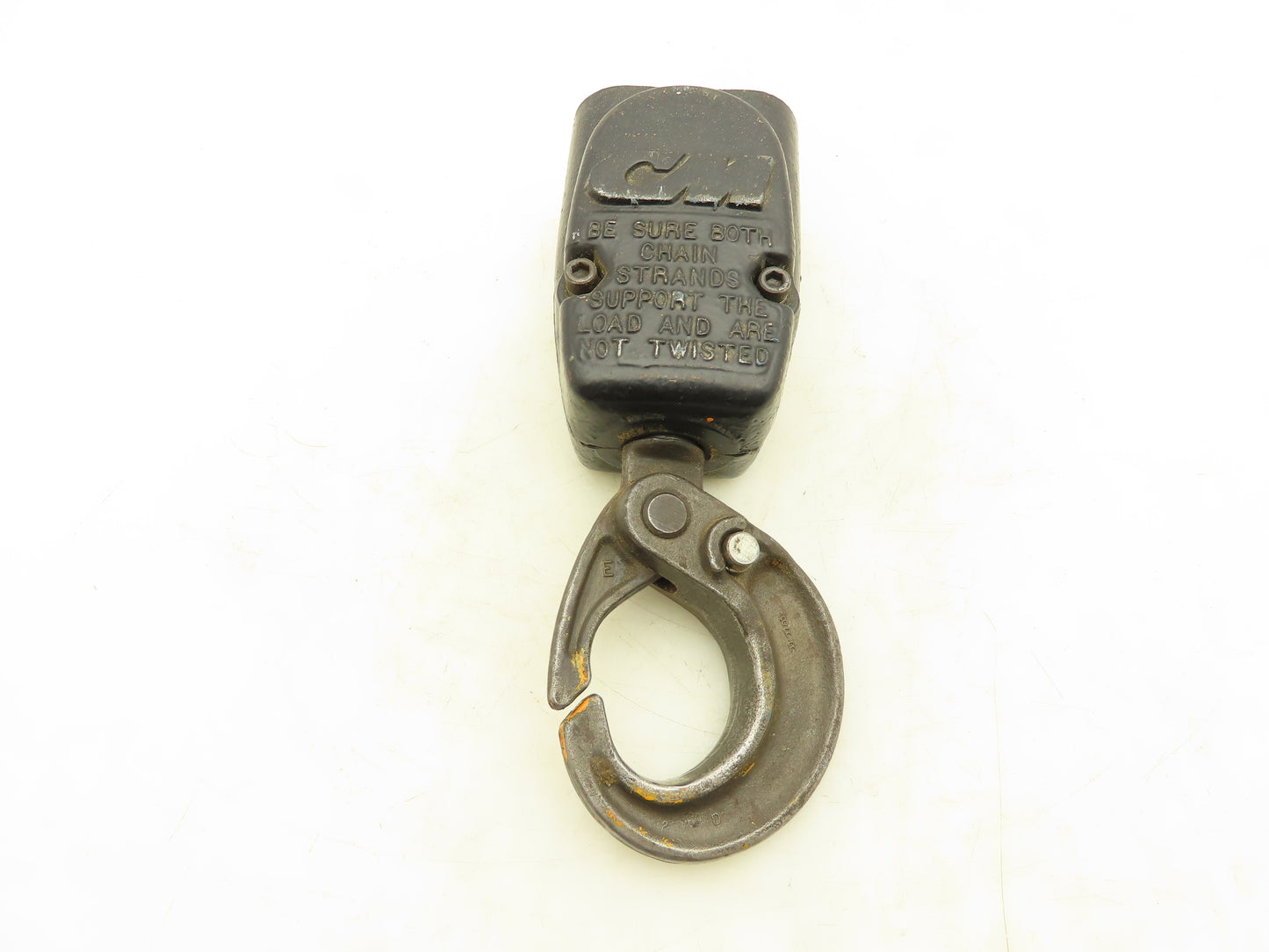 CM Lodestar 2 Ton Lower Hook Block Assembly Double Chain Latchlok Black 627-860